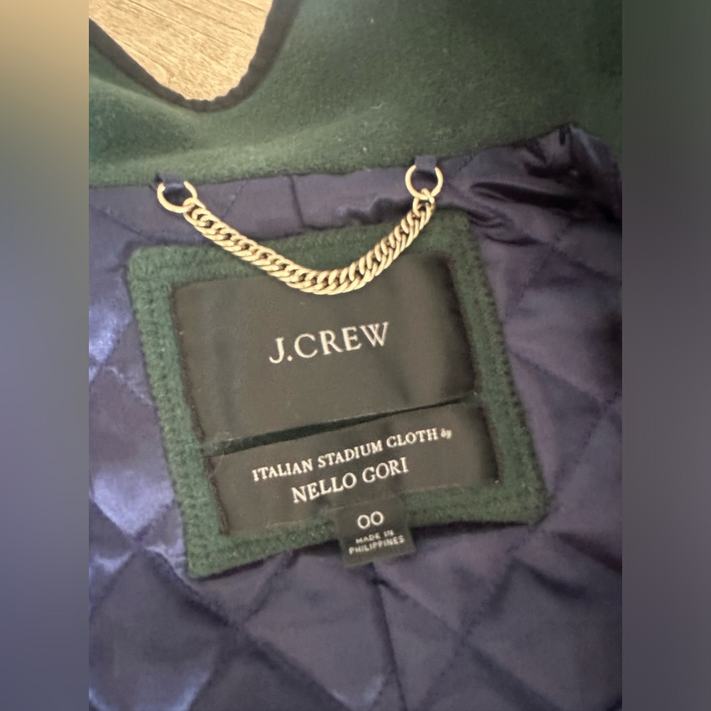 J Crew Summit Parka in Italian Stadium Cloth Wool Dark Forest. Size 00 - Picture 13 of 13